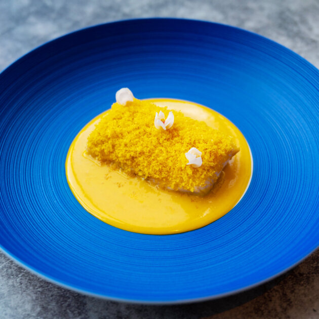 Andaman sea red grouper with white turmeric, fennel & lemongrass sauce